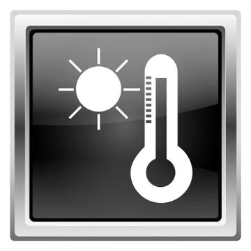 Sun and thermometer icon Illustrazione stock