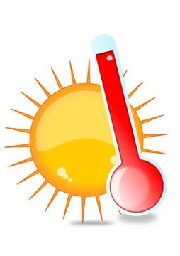 Sun and thermometer  Illustrazione stock