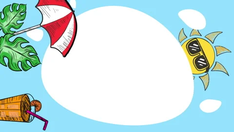 SUN AND UMBRELLA SIDE VERTICAL FRAME Stock Footage 243198311