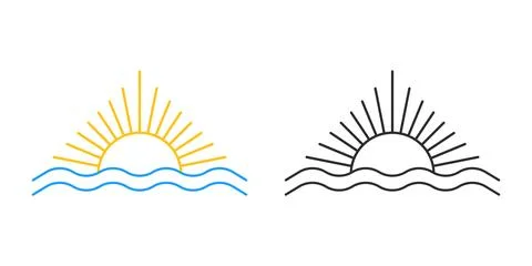 Sun and water logo, vector element Stock Illustration