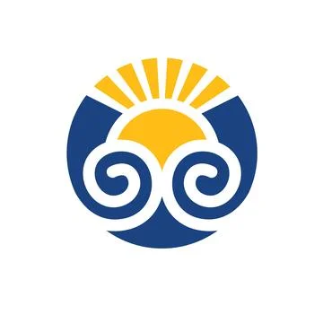 Sun and wave icon vector illustration concept design 스톡 일러스트