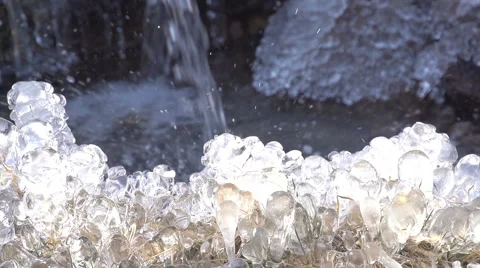 Sun and Winter Creek Stock Footage 45278554