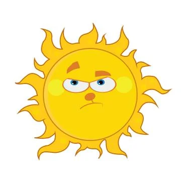 Sun. Angry emotion for children Vector illustration Illustrazione stock