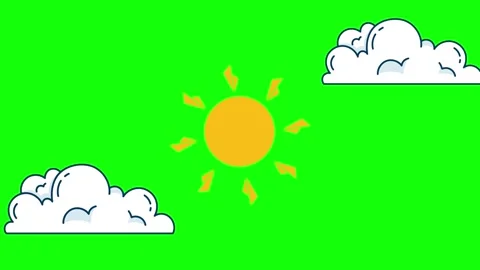 Sun Animated with Clouds on Chroma Key for Compositing Stock Footage 341336573