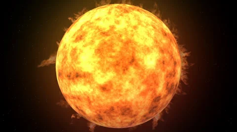 Sun animation with explosions Stock Footage