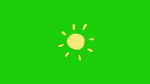 Sun animation on green screen Vidéo 329393391