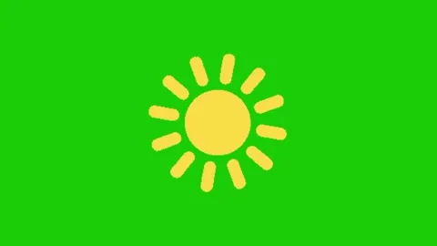 Sun animation on green screen 動画素材 334116884