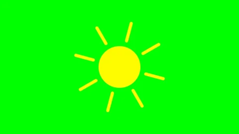  sun animation icon on green background. video footage, 4K Stock Footage 131314831