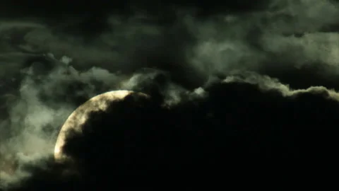 Sun appear from dark clouds Stock Footage 125912992