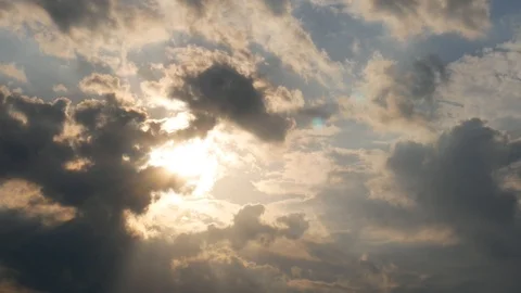 The sun appears from behind the clouds. Stock Footage 86422393