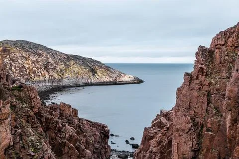 The sun on the Arctic cliffs Stock Photos