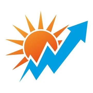 Sun Arrow Growth vector Logo Design Energy Business Icon. 스톡 일러스트