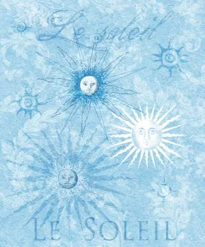 Sun Art on Blue Stock Illustration