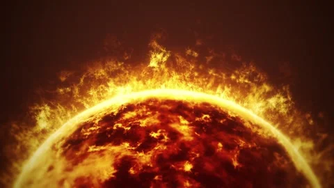 Sun Background With Burning Flames Stock Footage 277873153