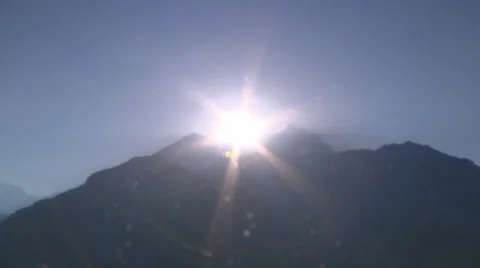 Sun at Badrinath in Uttarakhand, India Stock Footage 46579696