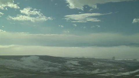 Sun Barely Burns Off Fog Stock Footage 54738979