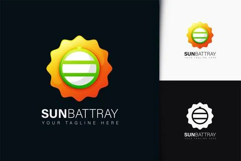 Sun battray logo design with gradient Stock Illustration