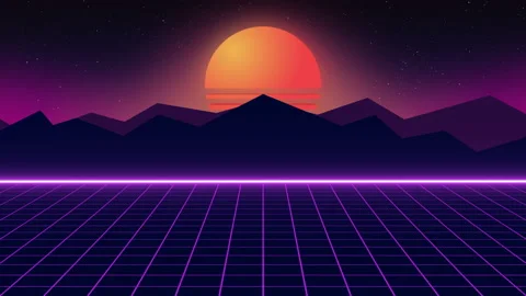 Sun on beach. 80s style, Retro Futurism Background. Stock Footage 168921310