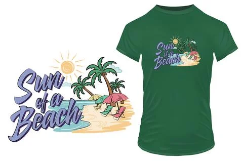 Sun of a beach. Son of a bitch Funny double meaning quote. vector illustration Stock Illustration