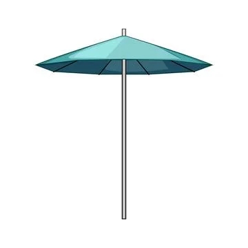 Sun beach umbrella cartoon vector illustration Stock Illustration