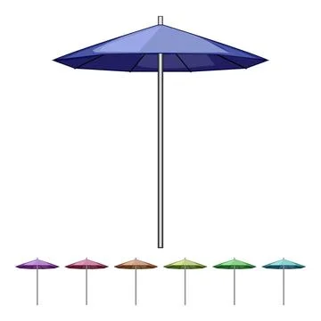 Sun beach umbrella cartoon vector graphic Illustrazione stock