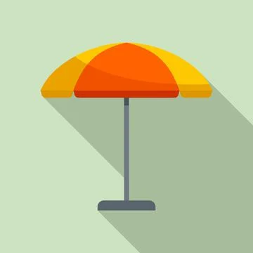 Sun beach umbrella icon, flat style Stockillustratie