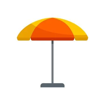 Sun beach umbrella icon flat isolated Stockillustratie