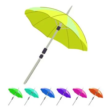 Sun beach umbrella vector cartoon graphic Illustrazione stock