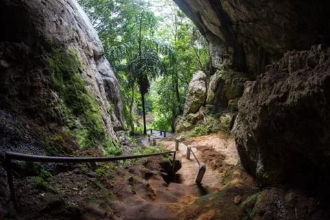 Sun beam in cave Stock Photos