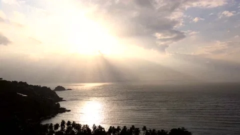 Sun beam in the island  Stock Footage 146005045