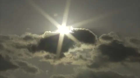 Sun Beams Emerge from Cloud Cover Stock Footage 12761588