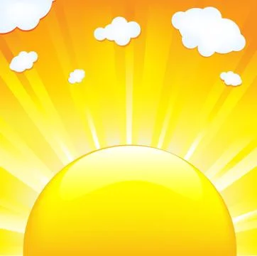 Sun with beams Stock Illustration