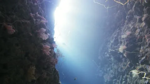 Sun beams inside the cave Stock Footage 22638879