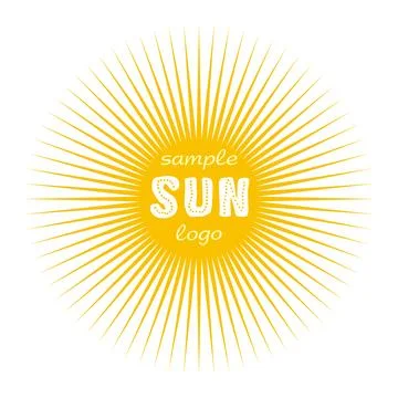 Sun with beams logo element Illustrazione stock