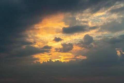 Sun beams or light rays breaking through the clouds. Stock-Fotos