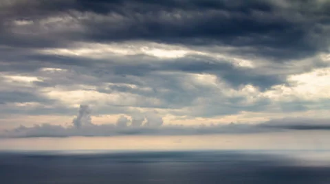 Sun beams over sea time lapse Stock Footage 32260367