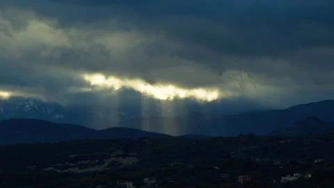 Sun beams Passing Through The Clouds Stock Footage 269961937
