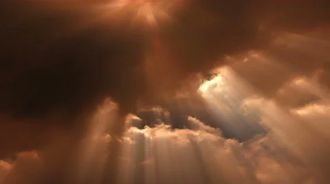 Sun beams stream from roiling time lapse clouds - Cloud FX0101 HD, 4K Stock Footage 50537300