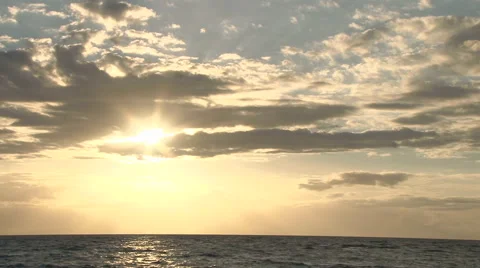 Sun Beams Through Ocean Clouds Stock-Footage 64402219
