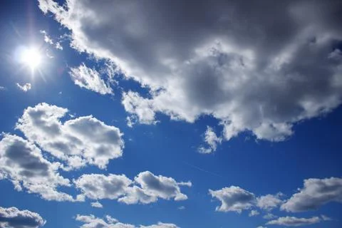 Sun with beautiful sky background Fotos Stock