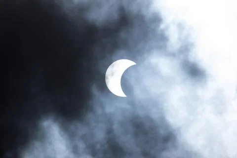 Sun in a beautiful solar eclipse Stock Photos