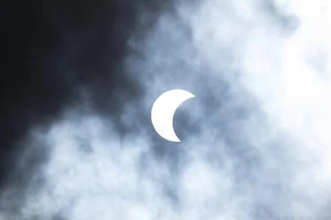Sun in a beautiful solar eclipse Stock Photos