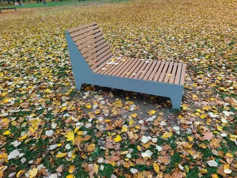 Sun bed in the park. Relax zone and improvement of public services Stock Photos