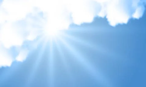 Sun from behind beautiful clouds イラスト素材