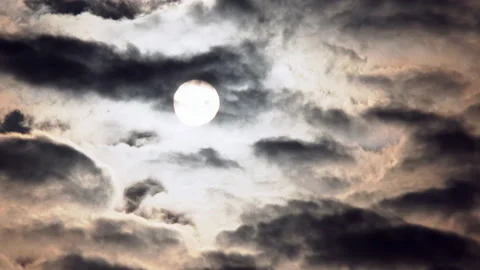 The sun behind the black clouds Stock Footage 99889708