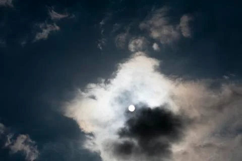 Sun behind the cloud dramatic sky scape fifty megapixels Stock Photos