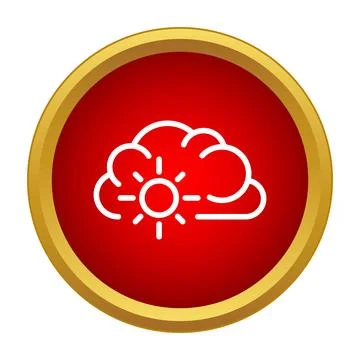 Sun behind cloud icon showing windy weather Stock-Illustration