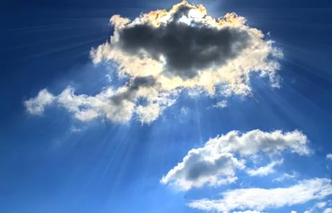 The sun behind the cloud Stock Photos