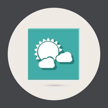 Sun behind the cloud. the weather icon Stock Illustration