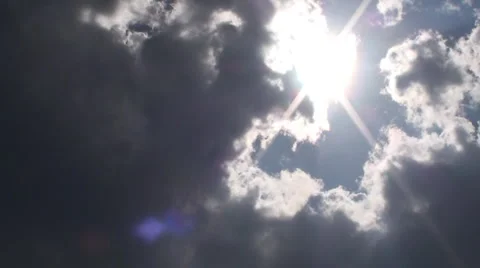 THE SUN BEHIND THE CLOUDS HD Stock Footage